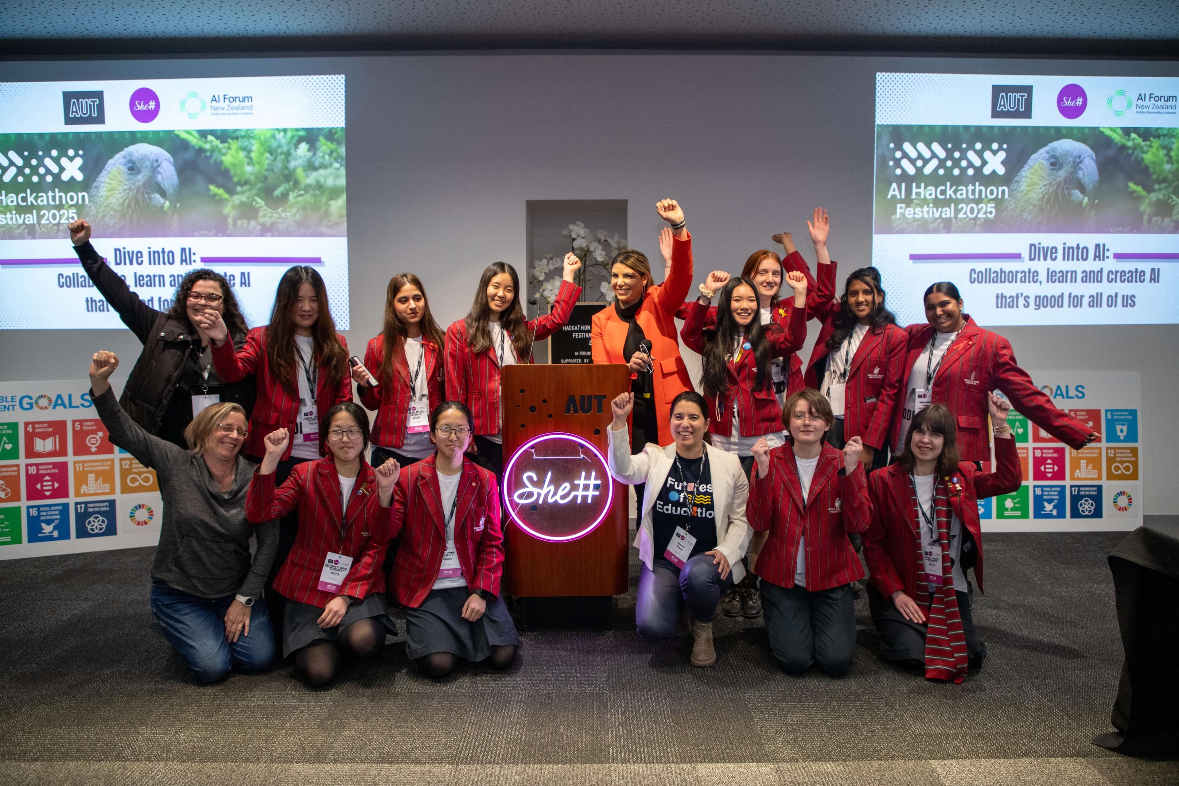 She Sharp members enjoying food and conversation at an event